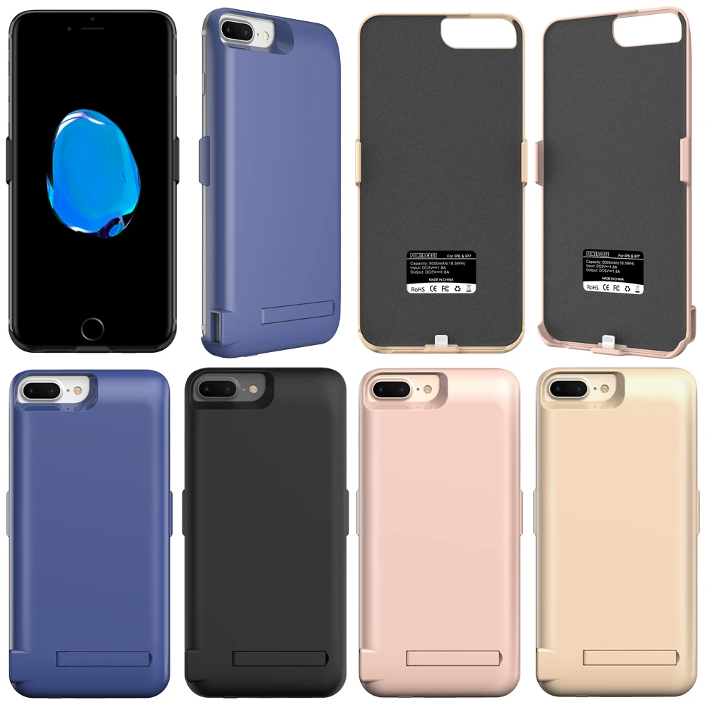 N1 Батарея чехол для iPhone 6 6S 7 Plus 5000/7300 mAh Внешний USB Мощность банк взимается