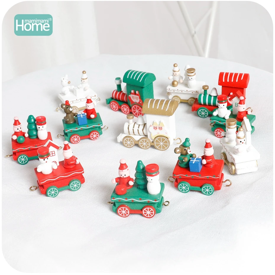 

MamimamiHome Baby Toys Wooden Train Christmas Day Baby Christmas Gifts Montessori Toys Wooden Decoration Toys Block