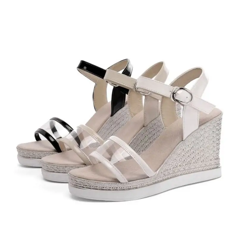 

Tuyoki Women Wedges Shoes Sweet Patchwork Buckle Thick Platform Daily Mature Casual Sandals Outdoor Footwear Size 33-43
