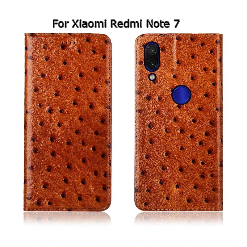 Чехол с текстурой страуса для Xiaomi Redmi Note 3, 4, 4, X, 5, 5A, 6, 7, 8, Pro, 8 T, чехол с откидной подставкой, отделениями для карт, чехол для телефона из натуральной кожи