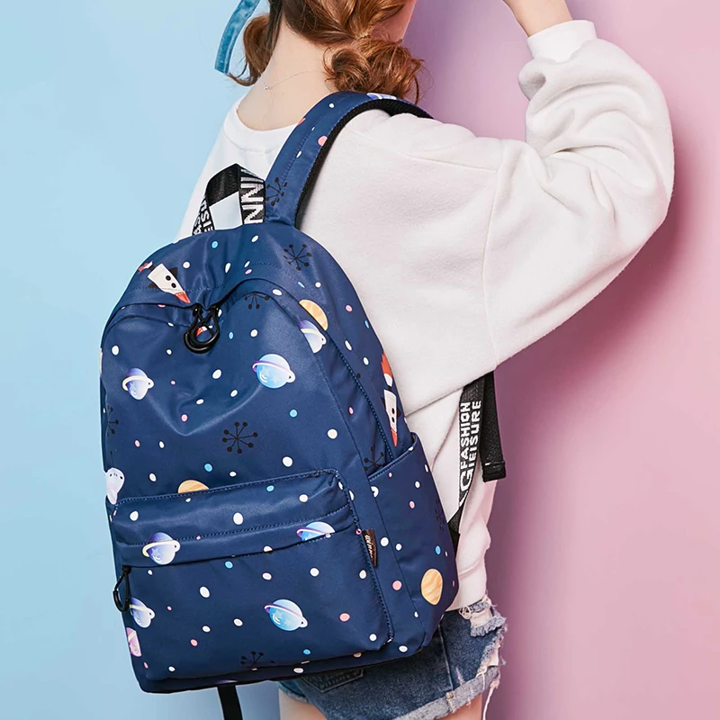 Модные женские рюкзаки Galaxy Star Universe Space Backpack для девочек Женский школьный рюкзак
