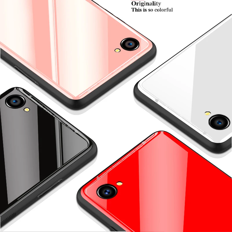 Для OPPO F5 A73 A79 A1 A71 A57 A39 чехол однотонное деловое стекло + ТПУ Ультратонкий для