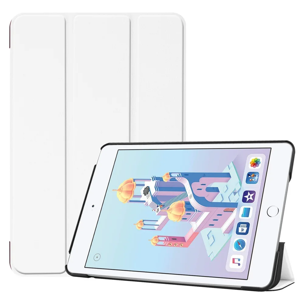 White JOYLINK складной чехол-книжка для iPad mini 4 5 7,9 дюймов 5-го поколения, тонкая легкая подставка с автоматическим сном/пробуждением - Цвет: White