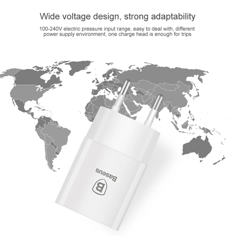 Baseus USB зарядное устройство для iPhone 8 7 ЕС вилка Дорожное настенное зарядное устройство для samsung S9 huawei Xiaomi Mi зарядное устройство для мобильного телефона адаптер
