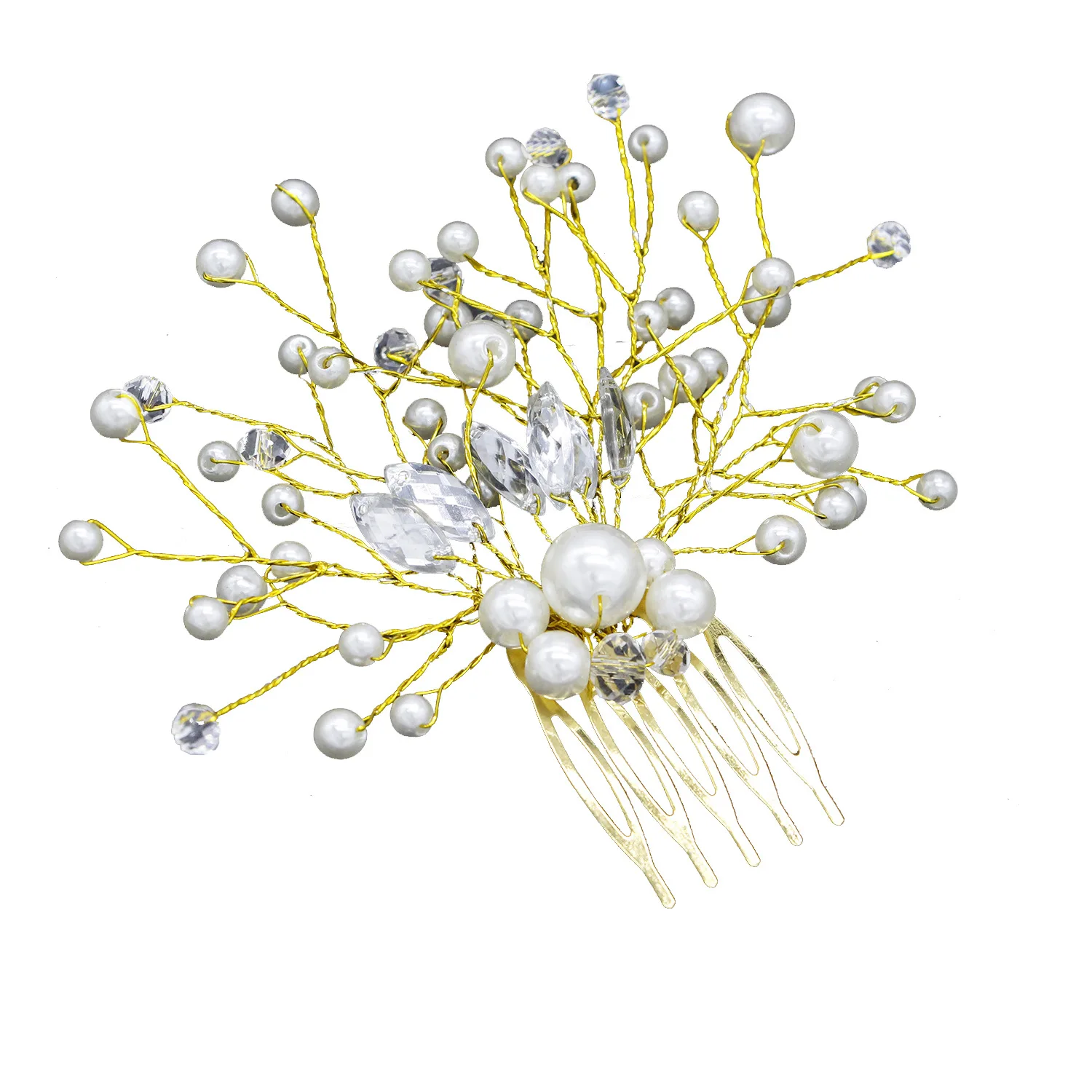 Серебристые и золотистые гребни для невесты новинка 2019 свадебные аксессуары