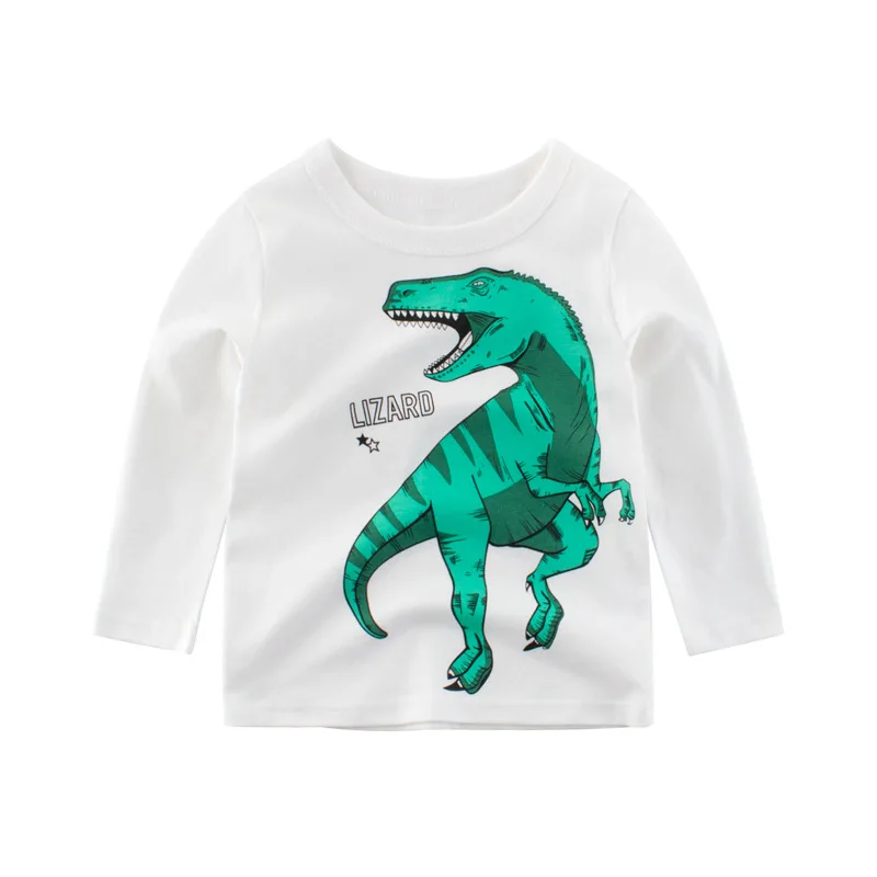 Cartoon Dinosaur Long Sleeve T-shirts For Children Autumn Cotton Girls& Boys Tops Tees Clothes Kids T Shirt For Boys