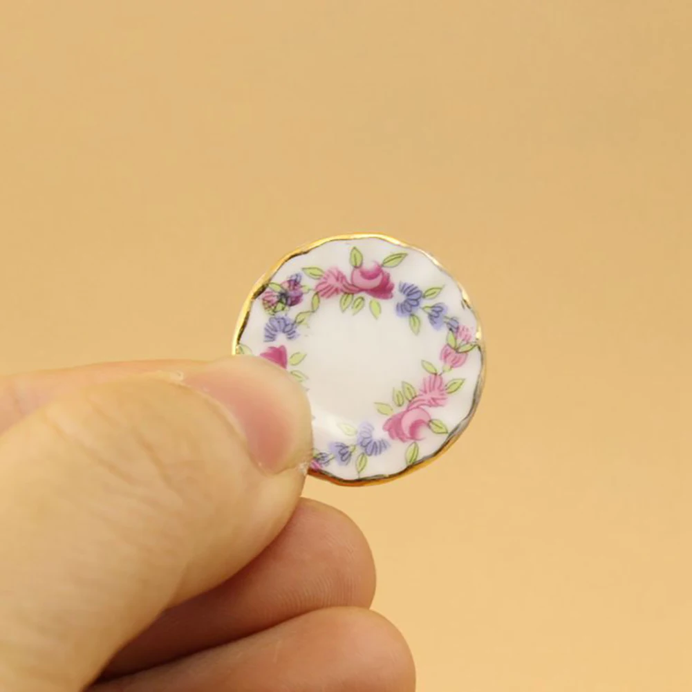 

New 1:12 Dollhouse Tableware Pretend Play Miniature Chinese Ceramic Teapot Cup Set