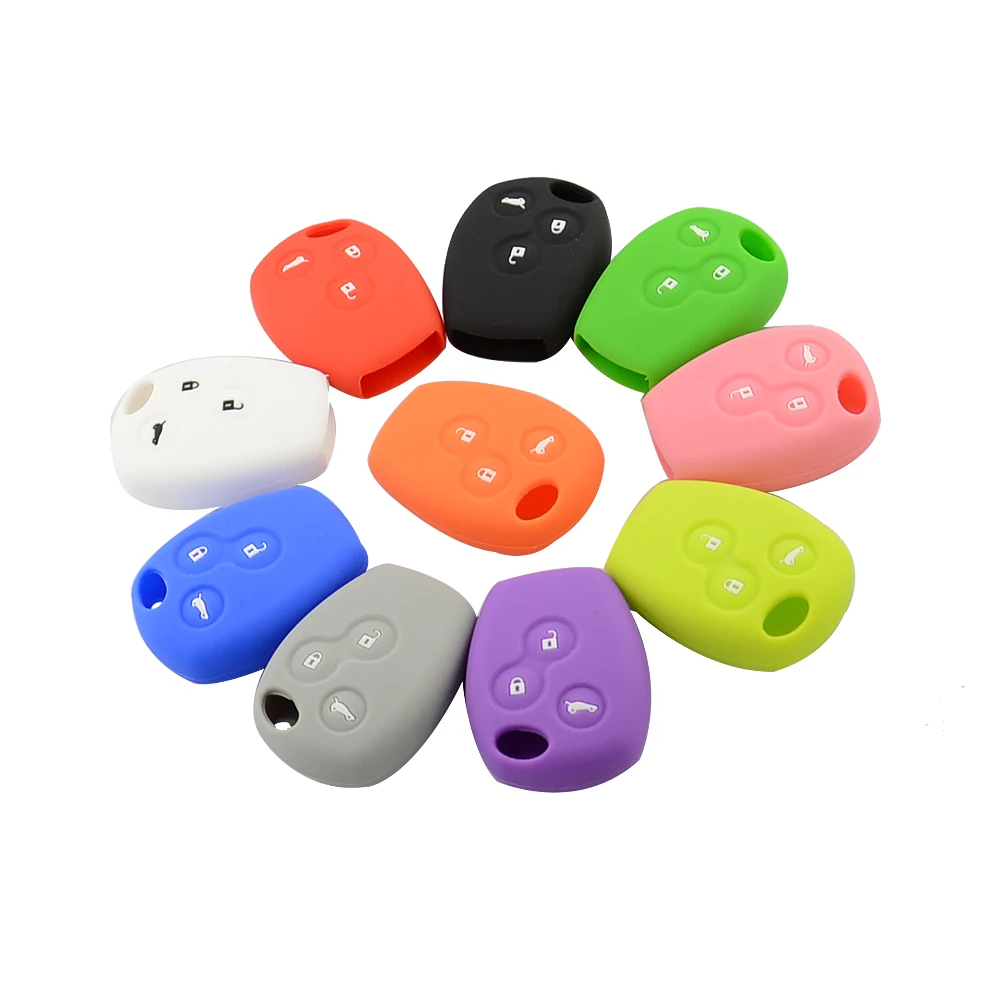 OkeyTech силиконовый чехол для ключей от машины с 3 кнопками подходящими Renault Clio Scenic