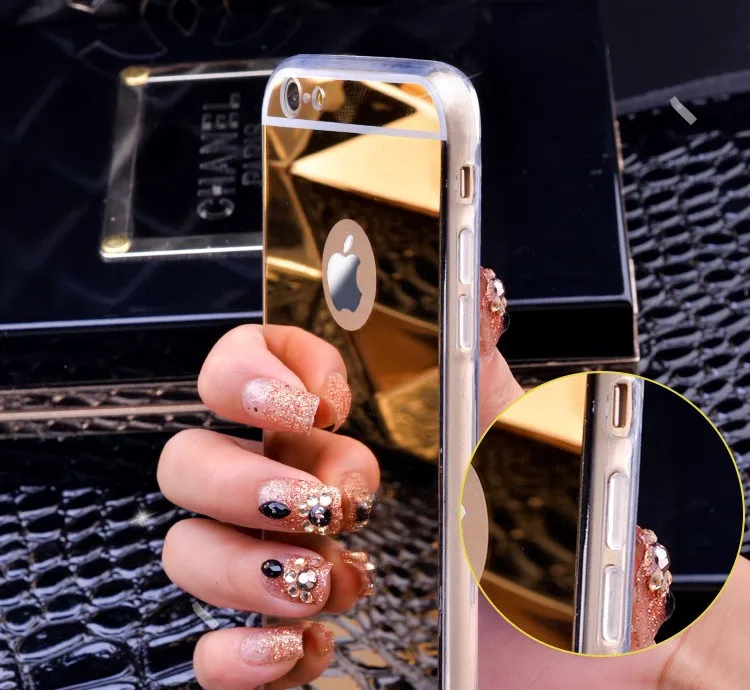 Роскошные Алмаз Зеркало ТПУ Коке Чехол Для iPhone 7 Плюс Мягкий силиконовые
