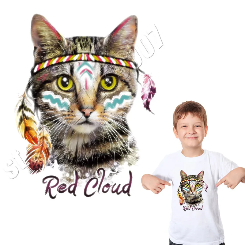 Термопереводная бумага с рисунком кошки милые железные патчи для детей моющаяся