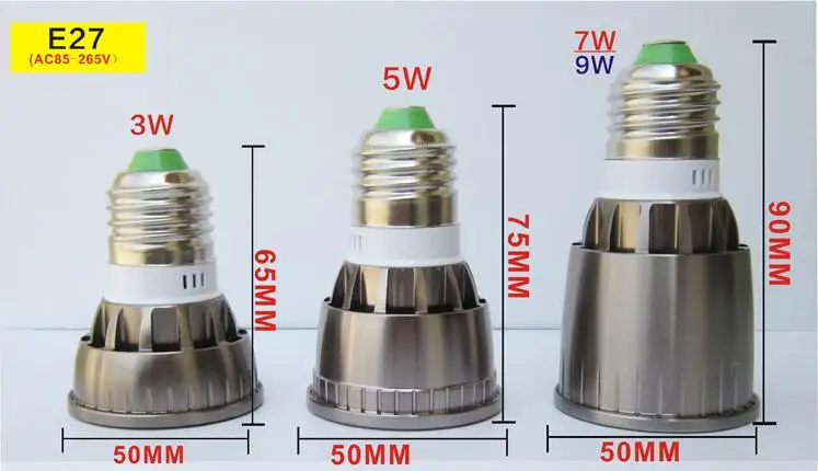 3W 5W 7W 9W COB Светодиодный прожектор AC85-265V 12VDC 2 контакта Светодиодная лампа
