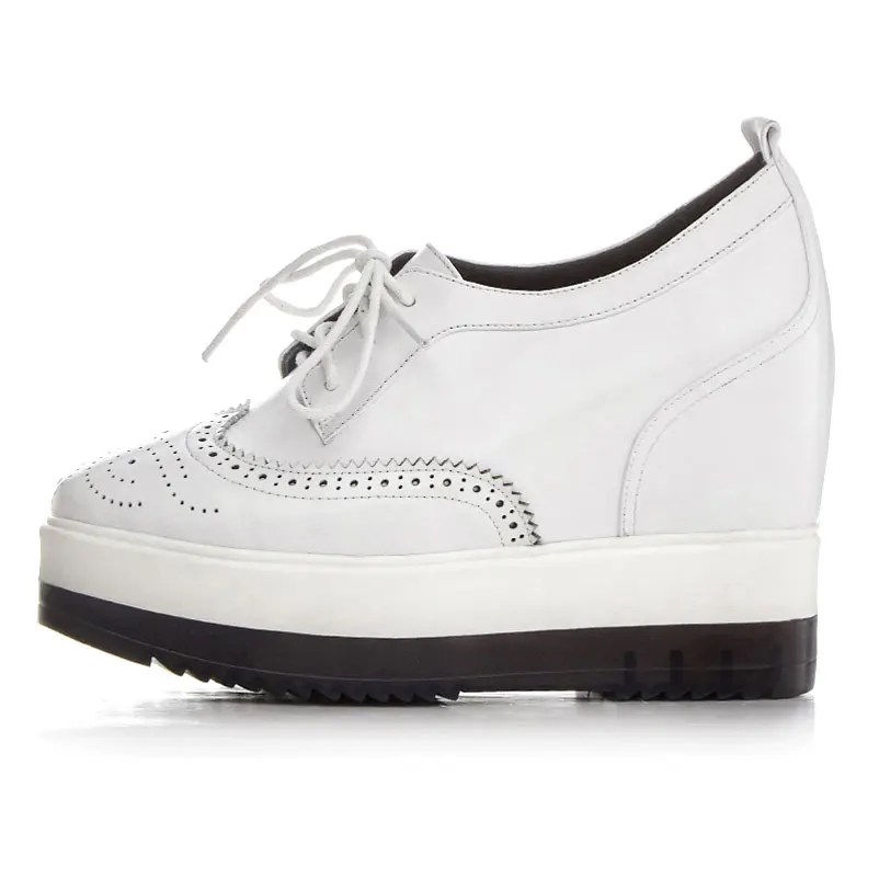 Туфли на платформе Девушку Натуральная Кожа Качества Лианы Высота Увеличение