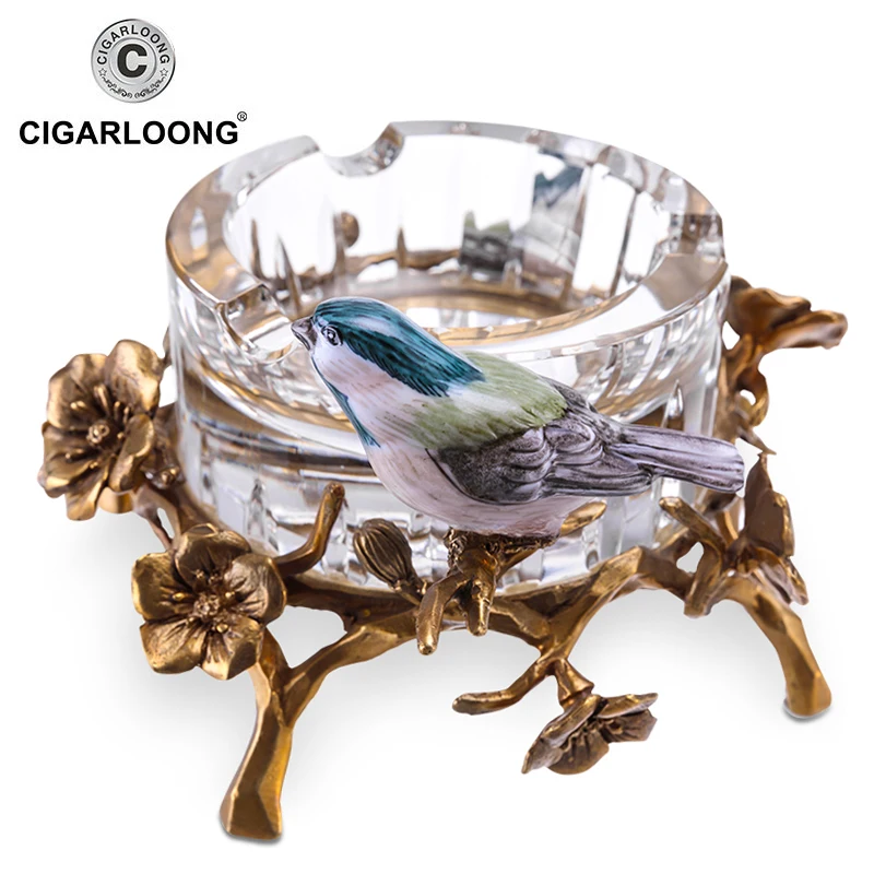 

CIGARLOONG Cigar Ashtray European Austrian Crystal Ashtray Magpie FH01-1276