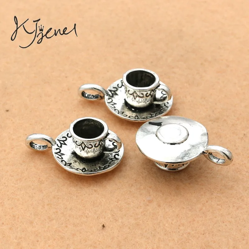 KJjewel тибетская Посеребренная кофейная чашка чайник подвески ювелирные изделия