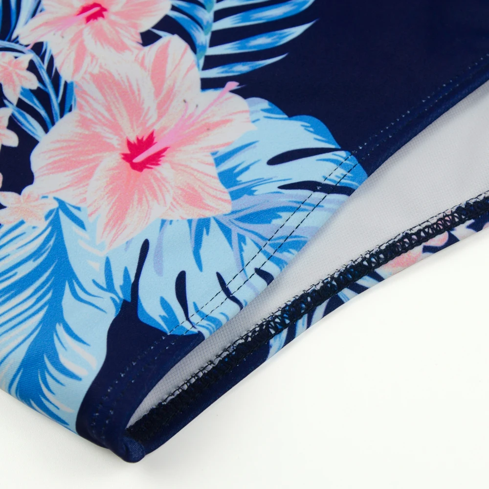 Старинные Цветочные Печатных Двух Частей Костюмы Плюс Размер Женщин Купальники