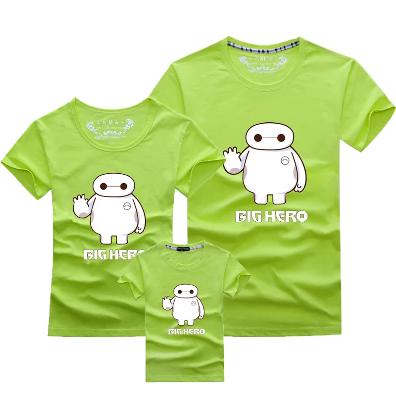 Summer Style hot sale short-sleeve Baymax T-shirt family clothing set for mother daughter and father son | Мать и ребенок