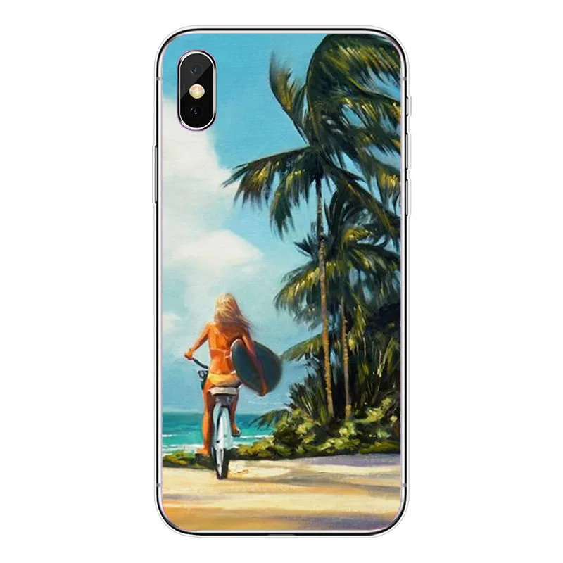 Крутой мягкий прозрачный ТПУ чехол для телефона серфинга и на закате iPhone 11Pro 8 8Plus 7