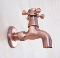 antique red copper brass single cross handle bathroom mop pool faucet garden water tap laundry sink water taps mav330
