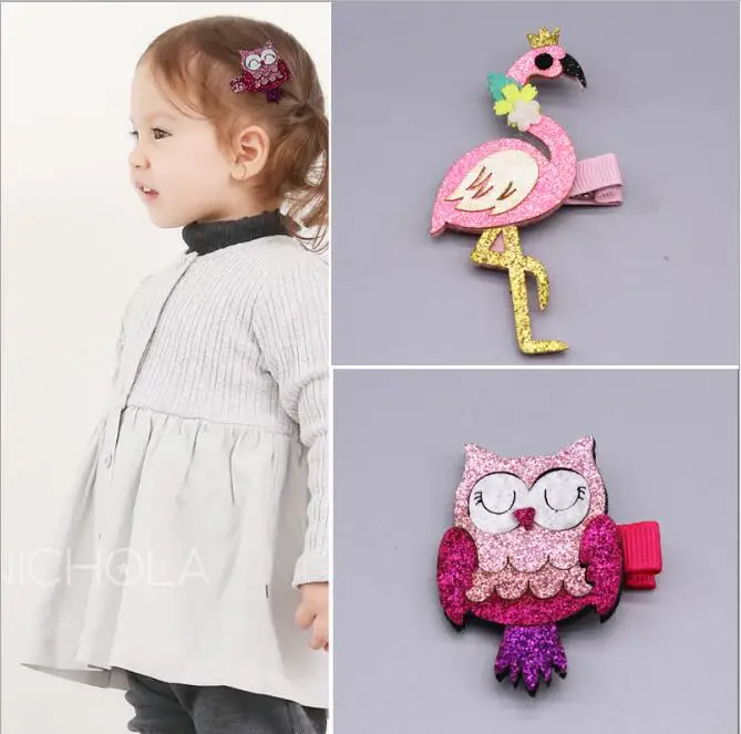 

Модные детские заколки для волос с мультяшным фламинго и сова, 10 шт., детские заколки для волос, детские головные уборы, заколка принцессы, ак...