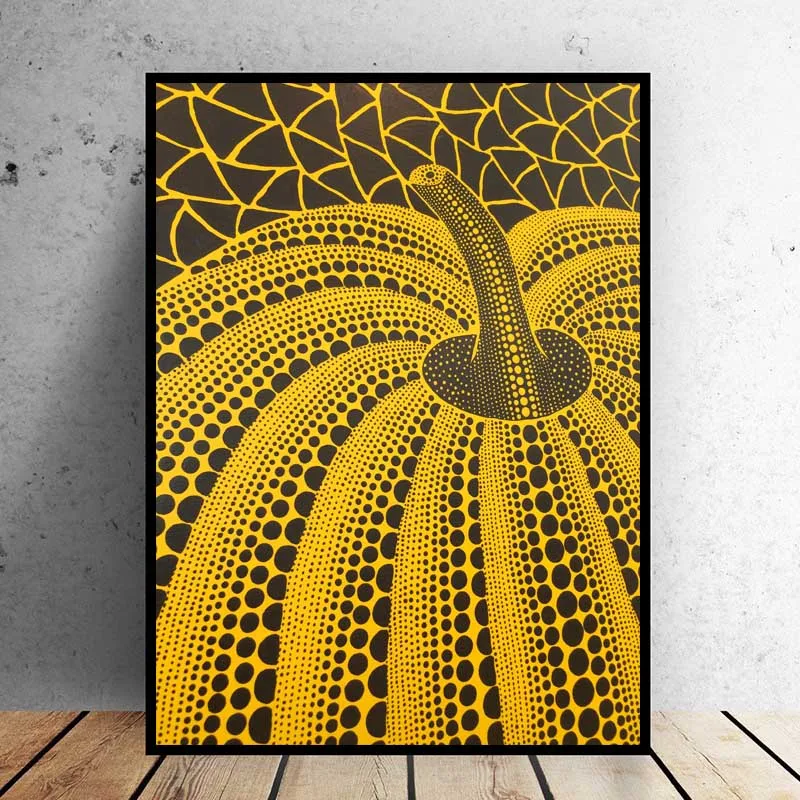 SELFLESSLY ART Yayoi Kusama Canvas Art Red Pumpkin Printed Oil Painting On Canvas Wall Painting for Home Decor Wall Picture