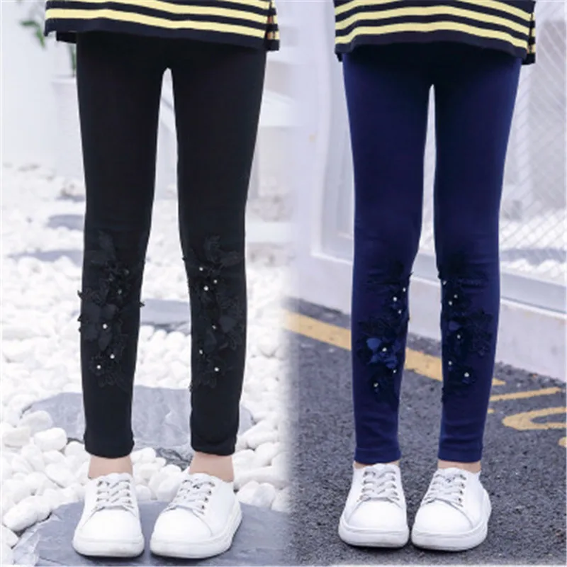 Весенне осенние детские узкие брюки хлопковые для девочек подростков новые