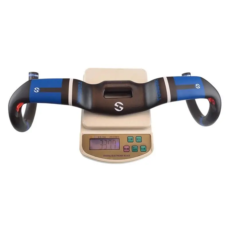 Toseek углеродное волокно дорожный велосипед Руль матовое стояк руль шоссе синий