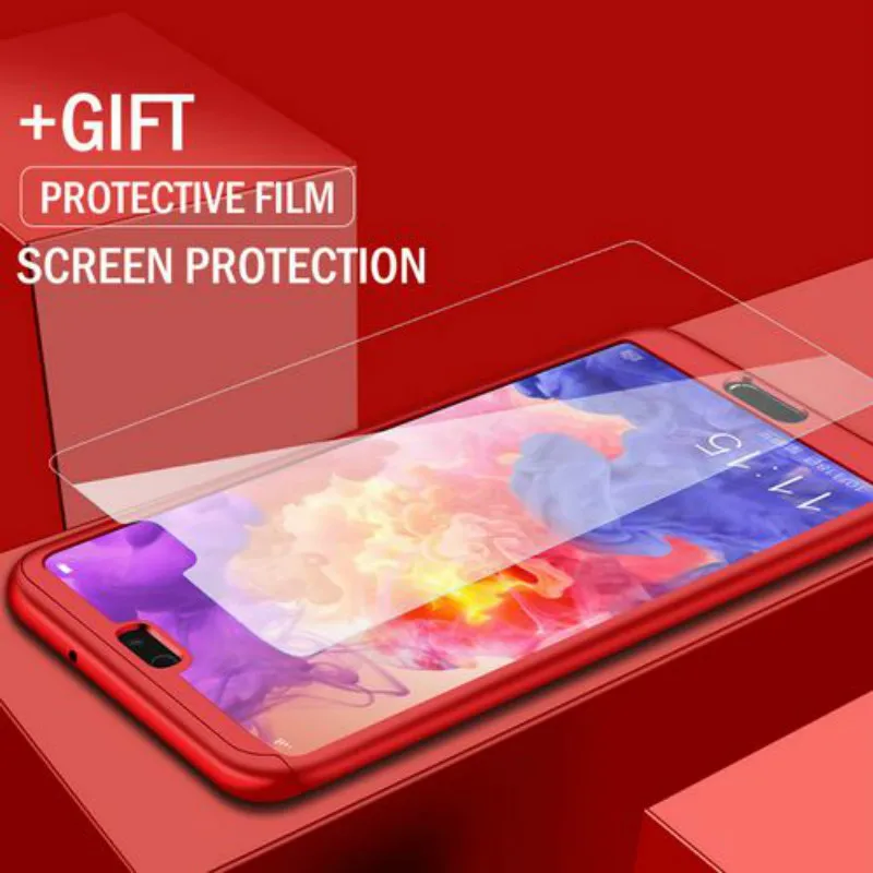 360 градусов полный защитный чехол для huawei Y7 Y6 Pro PSmart Mate20 P20 P30 Lite Pro Honor 8A 8C 7A 7C чехол для телефона со стеклом