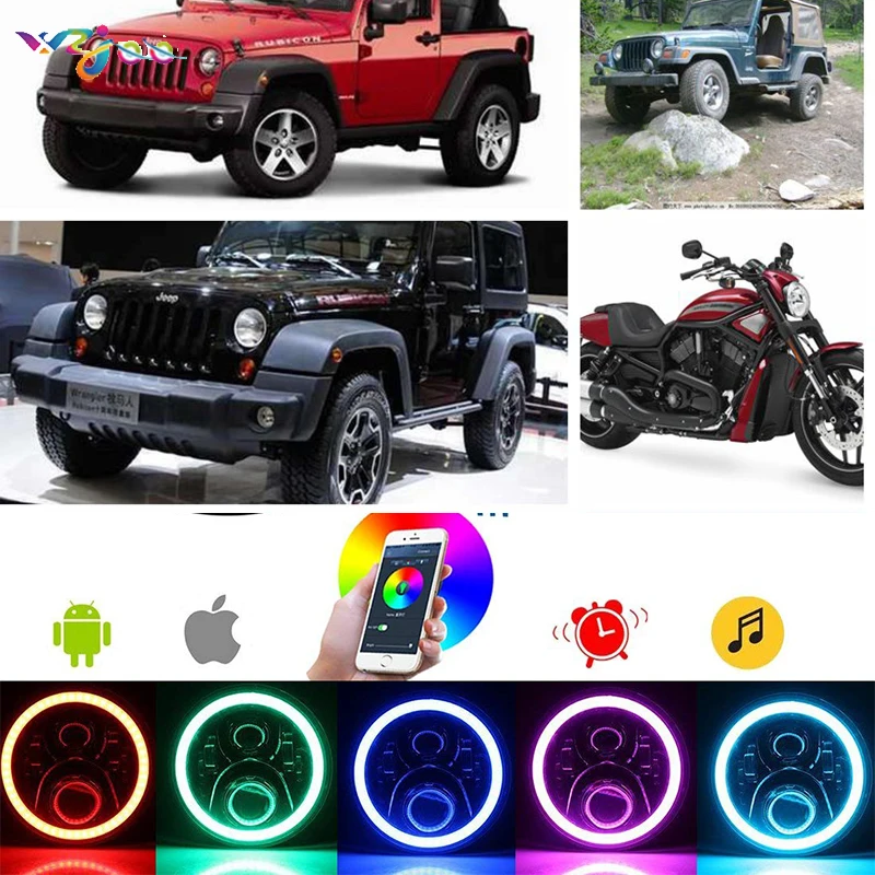 Фары WZJOO для suzuki samurai светодиодные фары 7 дюймов H4 белый ореол и янтарный сигнал