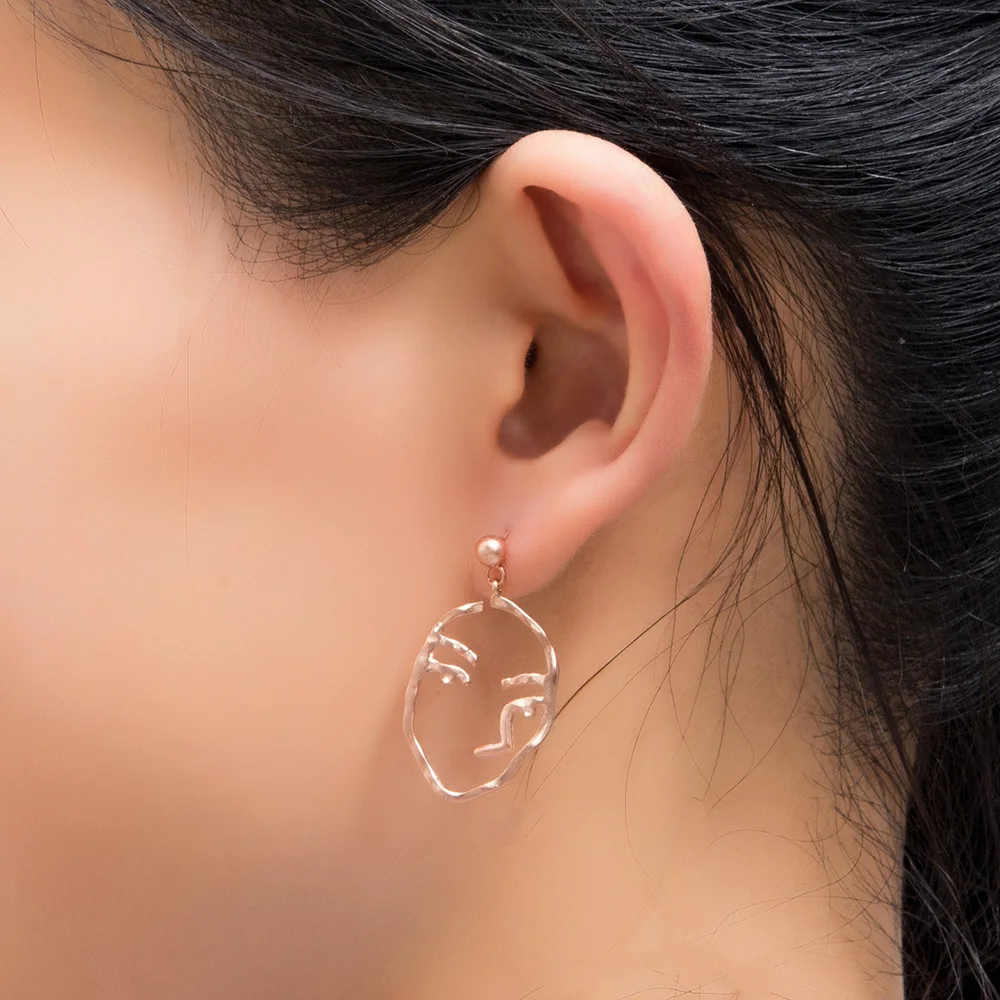 

Модные золотые/Серебристые серьги с Луной в форме проволоки для женщин, ретро серьги-подвески