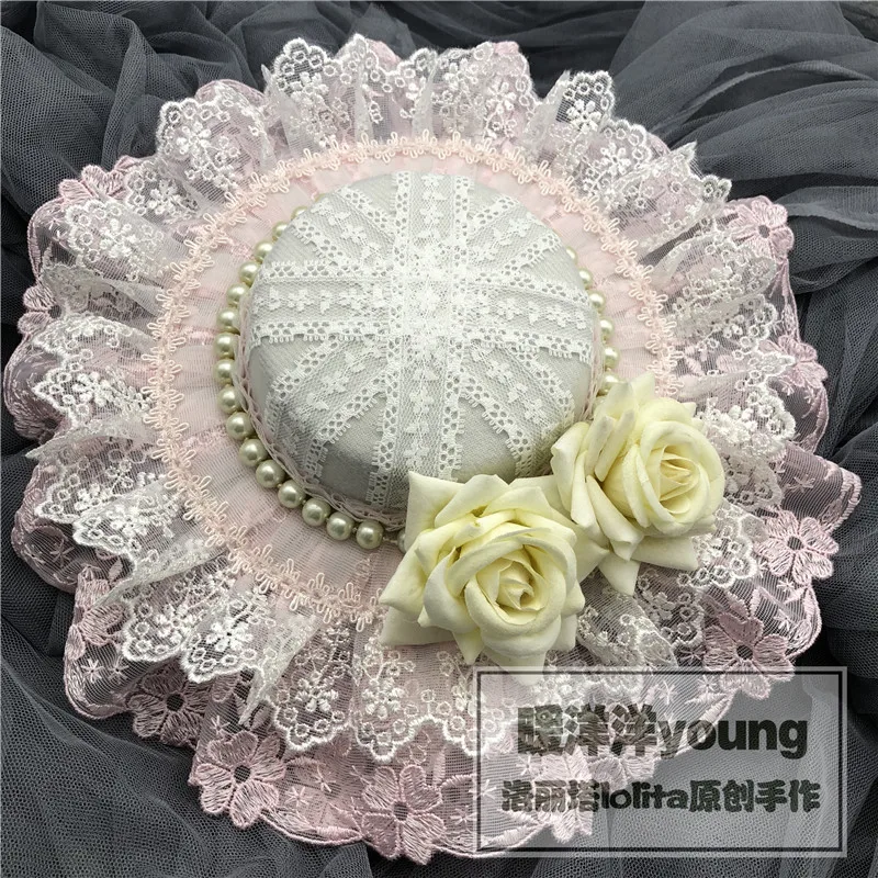 Винтажная розовая шляпа в стиле &quotЛолита&quot ручной работы аксессуары для волос