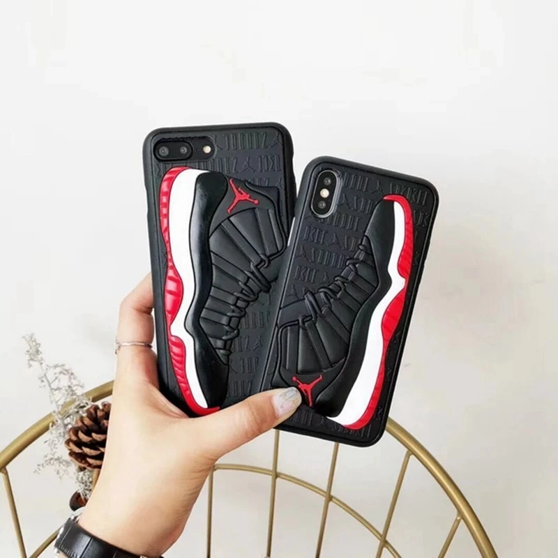 New 3D Jordan air AJ Basketball shoes pattern Soft TPU cover case for iphone 6 6S 7 8 Plus X XS XR MAX phone funda |