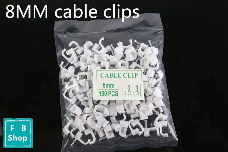 100 шт./пакет 8 мм зажимы для кабеля ногтей Провода Кабельные Зажимы квадратный