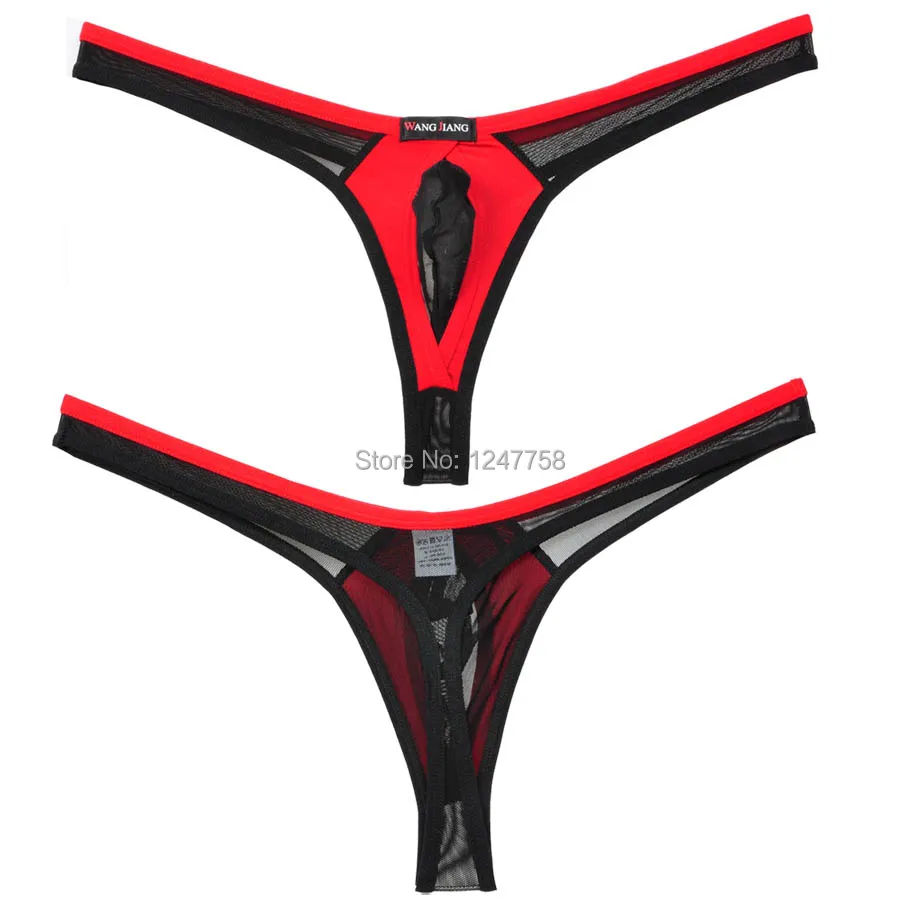Сексуальное мужское нижнее белье Мягкие сетчатые стринги с Т образным