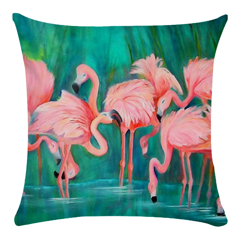 45*45 см романтическая Акварельная ручная роспись Подушка &quotфламинго&quot покрывало