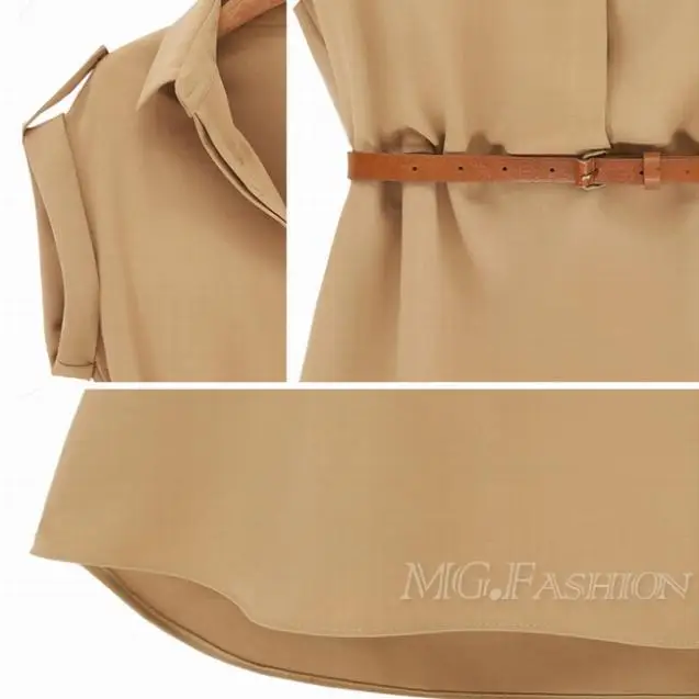 Модная Женская эластичная шифоновая Повседневная OL рубашка мини платье с