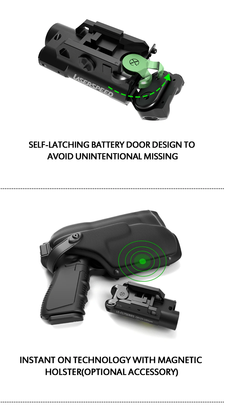 Прямая Laserspeed Glock стиль рельсы стробоскоп светильник и Тактический Инфракрасный лазерный прицел ИК лазерный прицел для оружия