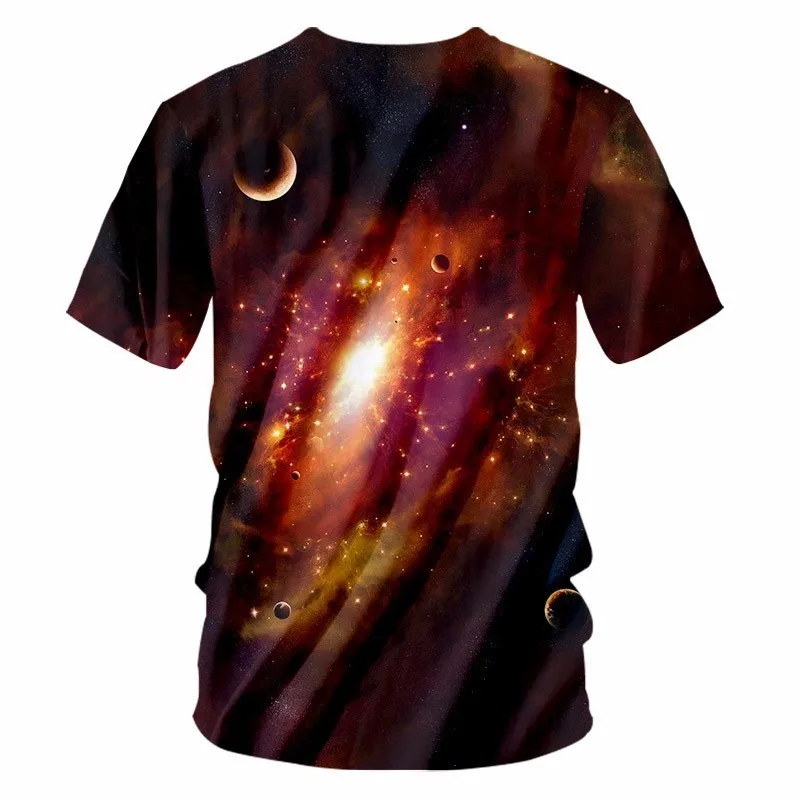 OGKB большой размер 7xltshirt летние топы для мужчин 3d принт Туманность Звезда футболка