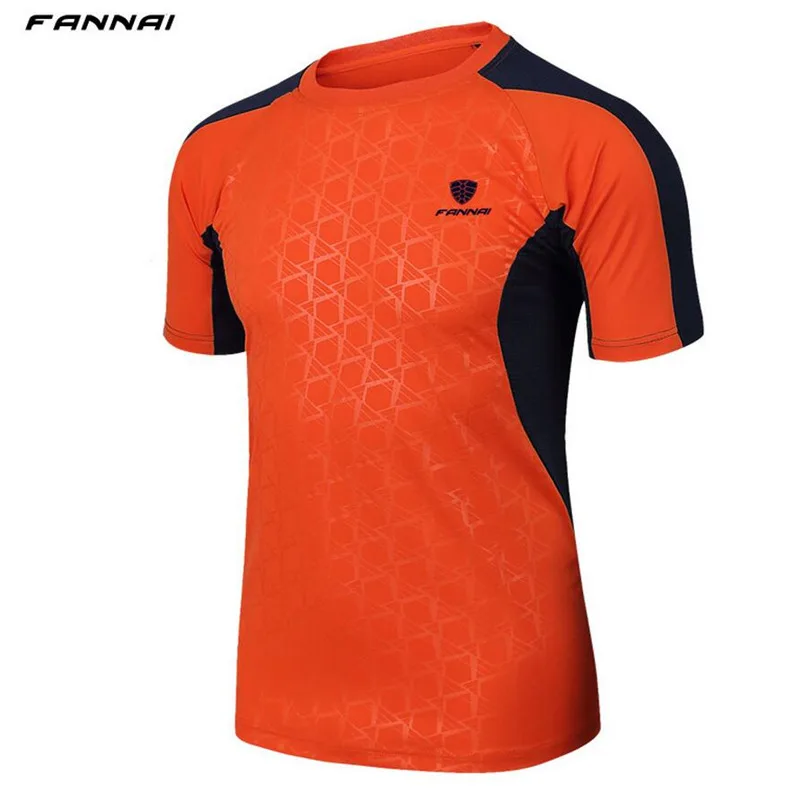 Fannai брендовая мужская летняя быстросохнущая теннисная рубашка для спорта на открытом воздухе, бега, фитнеса, Мужская футболка с коротким рукавом, майка для бега