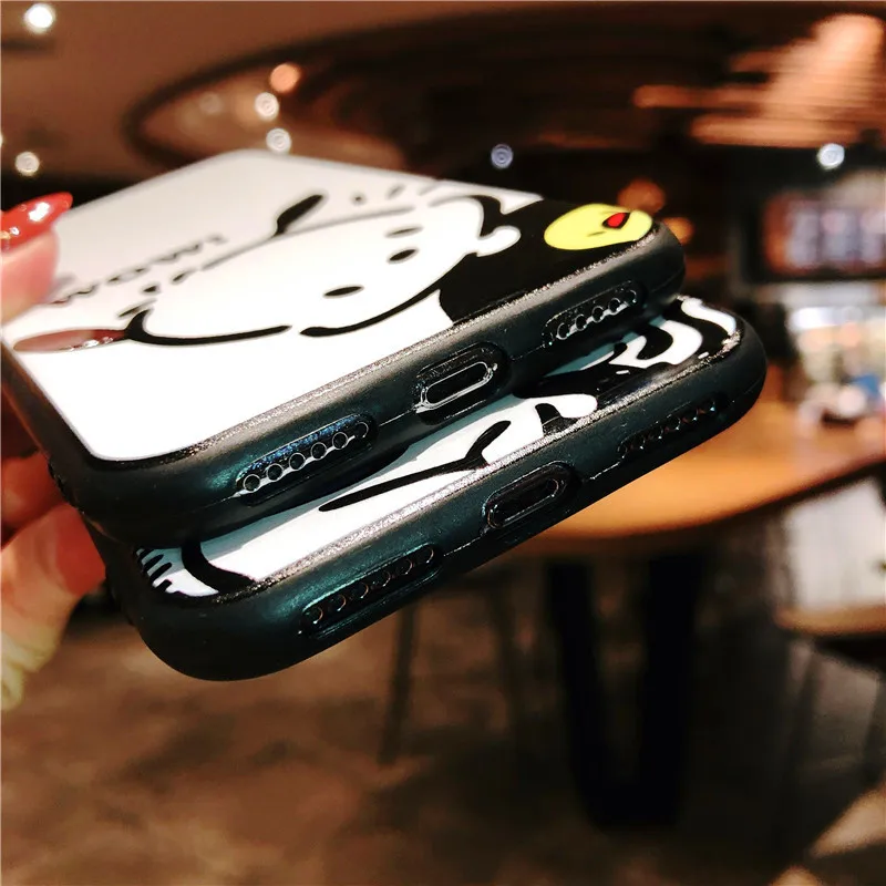 Супер милый мультфильм щенок кролик IMD мягкий в виде ракушки белый черный чехол