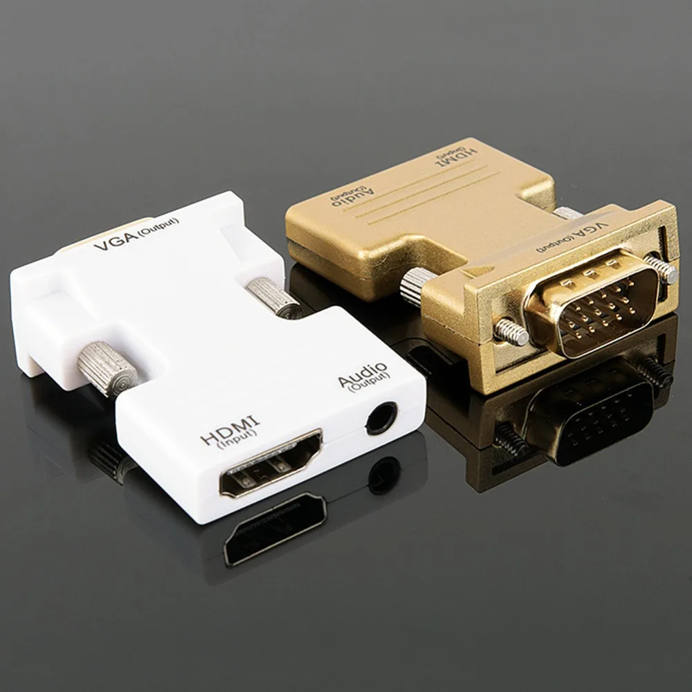 1 шт. HDMI к VGA адаптер цифро аналоговый аудио 1080P видео конвертер кабель для ПК
