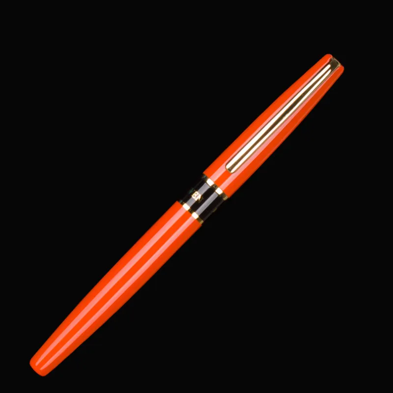

DIKA WEN 8802 High Quality Orange Roller ball Pen 0.5 mm Black Ink Refill Metal Ballpoint Pen for Student School Supplies