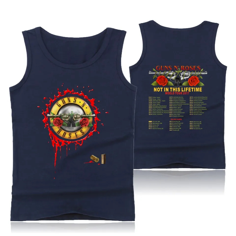 GUNS N ROSES, панковские майки для фитнеса, майка без рукавов, летняя майка, майка для спортзала, Мужская одежда для бодибилдинга, ружья и розы