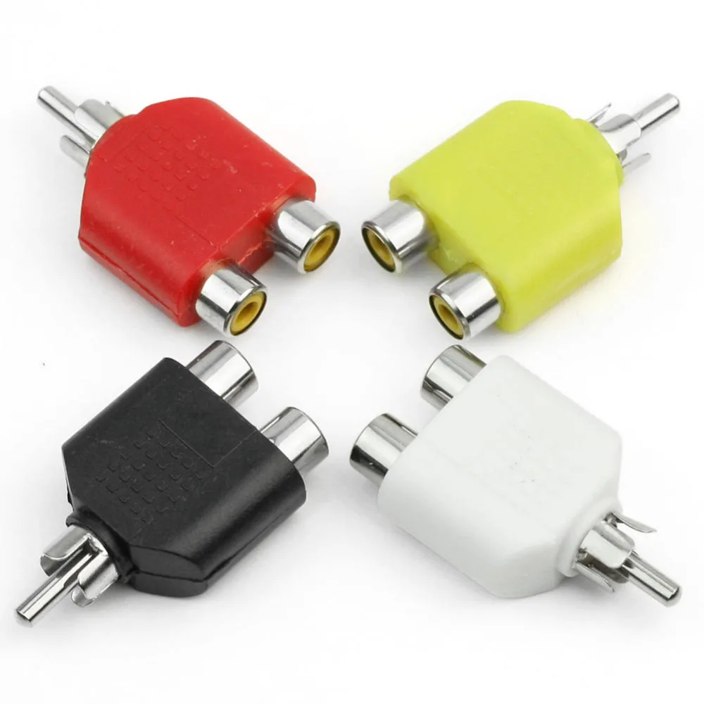1x/4x RCA разъем Y образный сплиттер переходник 1 штекер на 2 гнезда для Аудио Видео AV