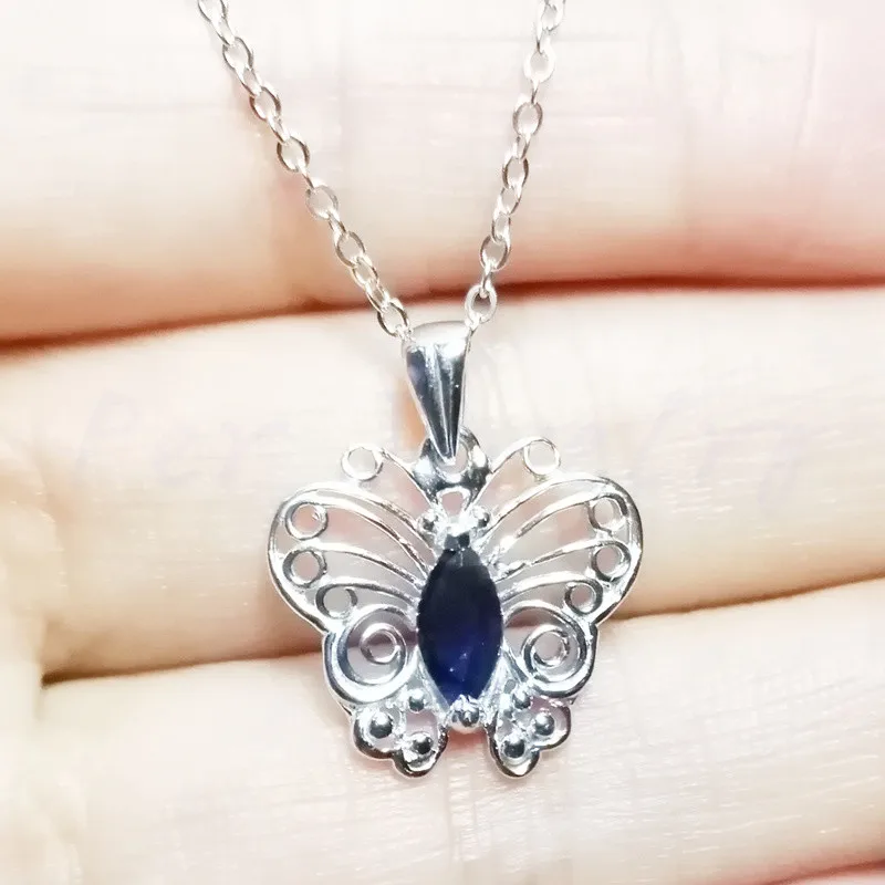 Натуральный сапфир бабочка ювелирный набор 0.75ct * 4 шт драгоценные камни 1 кольцо