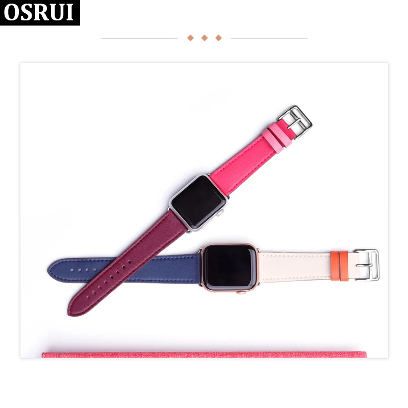 Кожаный ремешок для Apple watch band 4 5 3 44 мм 40 мм ремешок для часов One tour correa 42 мм 38 мм браслет iwatch аксессуары для ремешка