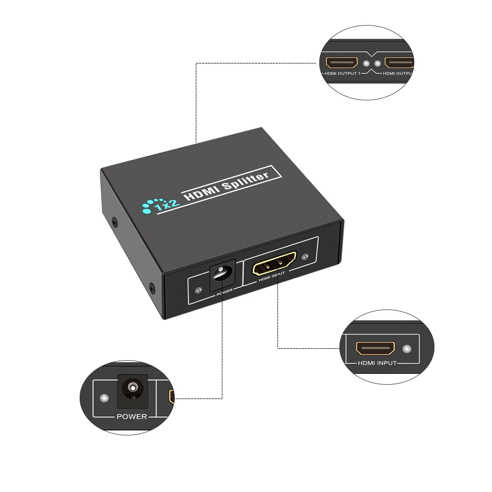 Perlinta HDMI сплиттер 1080P 1 вход 2 выхода коробка устройство монитор адаптер для HDTV