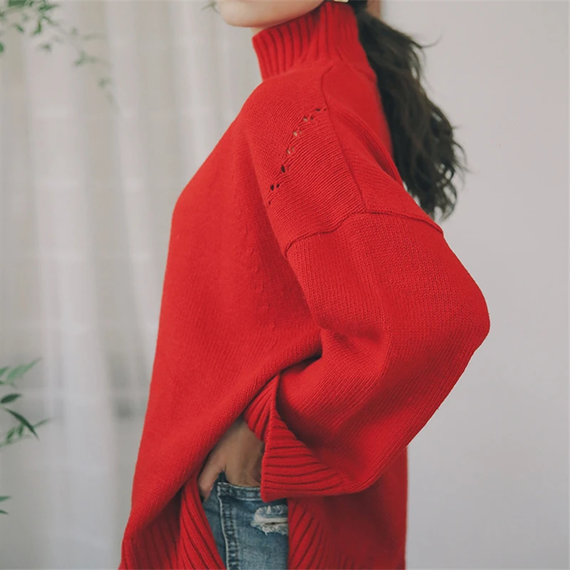 Водолазка женская трикотажная RUGOD однотонный пуловер с длинным рукавом | Женская