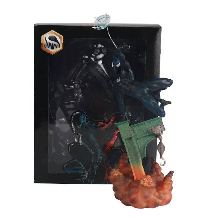 black with box Фильм Marvel Человек-паук 3 и черный Человек-паук тьма Статуя Фигурка модель игрушки - Цвет: black with box