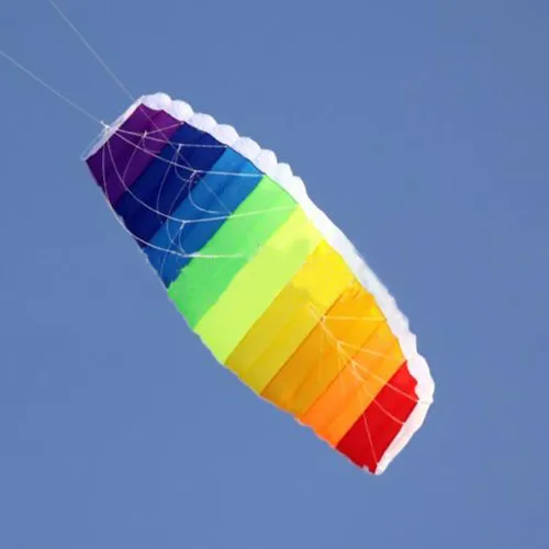 

free shipping dual line large Parafoil kites flying rainbow stunt kite with line ripstop nylon kitesurf weifang factory