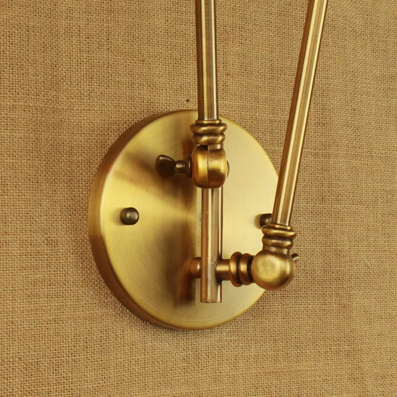 Дизайнерская роскошная винтажная настенная лампа Эдисона из латуни золотистого